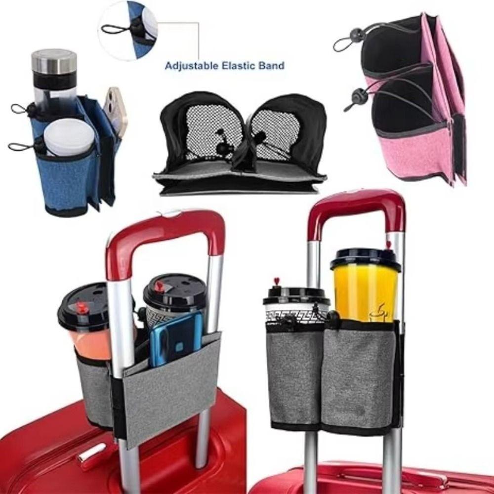 Hands-Free Luggage Drink Bag Storage Bag Travel Cup Holder Holder Suitcase Drink Holder  Airport