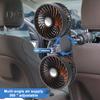 5V/12V/24V Double Headed Car Fan 3 Speed Adjustable 360 Degree Rotatable Low Noise Auto USB Air Cooling Fan Summer Use