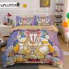 Комплект постельного белья Ganesha Bohemian Elephant Комплект постельного белья из микрофибры Двуспальное одеяло размера Queen King Size для подростков и взрослых