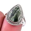 Натуральный драгоценный камень серафинит 925 пробы, ювелирное кольцо из стерлингового серебра, размер 8 Q2l04