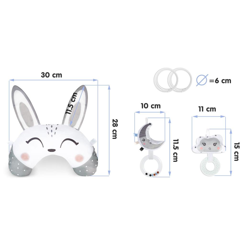 Pillow With Rattle And Teether For Nukido Mats