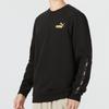 Puma Solid Color Logo Sport Casual Pullover Sweatshirt Men Tops Black 674346-01