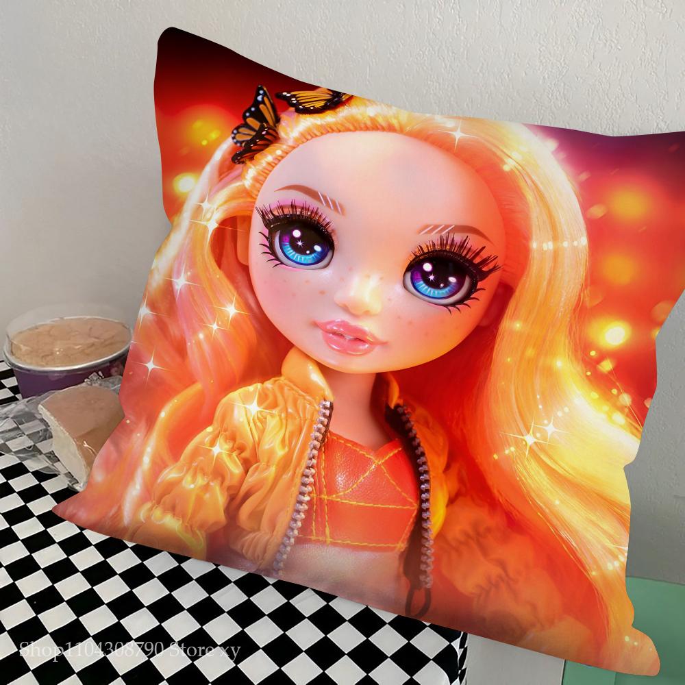 Аниме Радужные Высокие Куклы Наволочка Модная Квадратная Наволочка Спальня Диван Комната Ins Декор Подушка для Отдыха 40x40