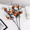 1/3/5Pcs Halloween Branches Artificial Pumpkin Maple Leaf Stem Flowers Halloween Party Decoration For Home DIY Vase Photo Props