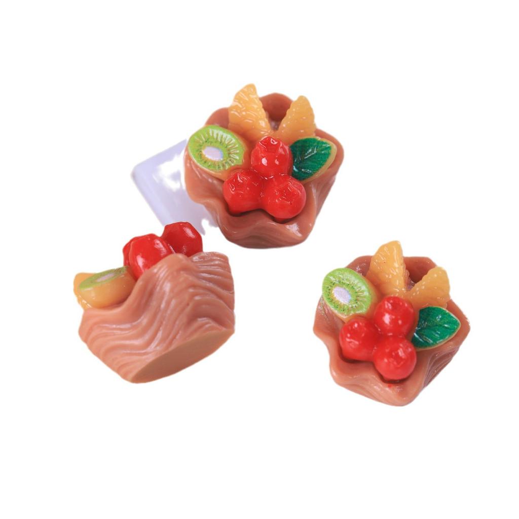 Mini Food Play Cake DIY Kit: Cream & Resin Accessories for Keychains & Pendants