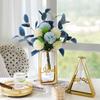 Minimalist and Creative Metal Iron Art Glass Vase Home Decoration Living Room Desktop Decoration Hydroponic Flower Arrangement