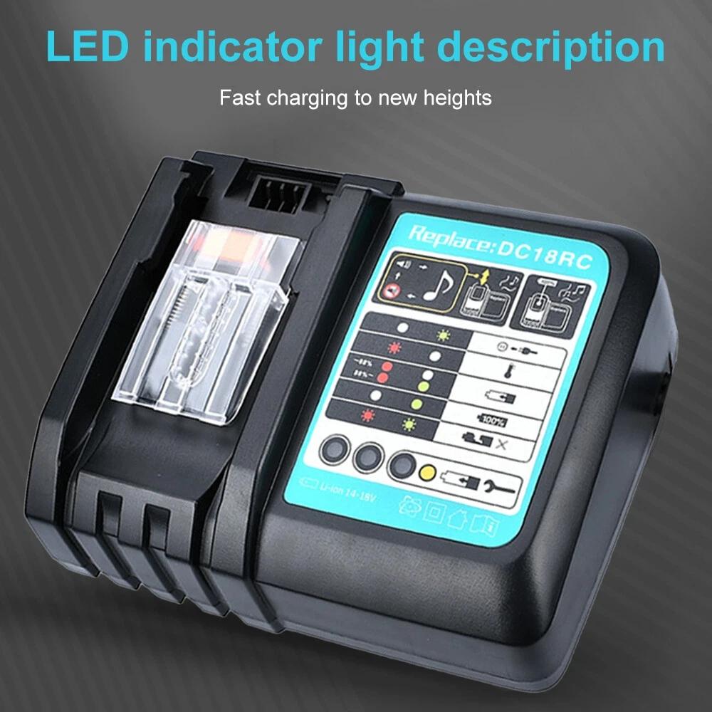 Зарядное устройство 3А для аккумулятора Makita 14.4В 18В Li-ion BL1415 BL1430 BL1815 BL1830 BL1840 BL1850 BL1860 DC18RC DC18RA