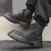Черные мартинсы с внутренней платформой, мужские осенне-зимние ботинки в британском стиле с высоким верхом и толстой подошвой, ботинки в стиле милитари с платформой, большие ботинки 2866-J