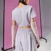 Женская футболка с втачным рукавом Серебристо-фиолетовая JI9794