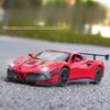 1:32 Модель автомобиля Ferrari Laferrari SF90 P80C 488 из сплава Литые металлические игрушечные машинки Модель автомобиля Имитация звука и света Коллекционные подарки