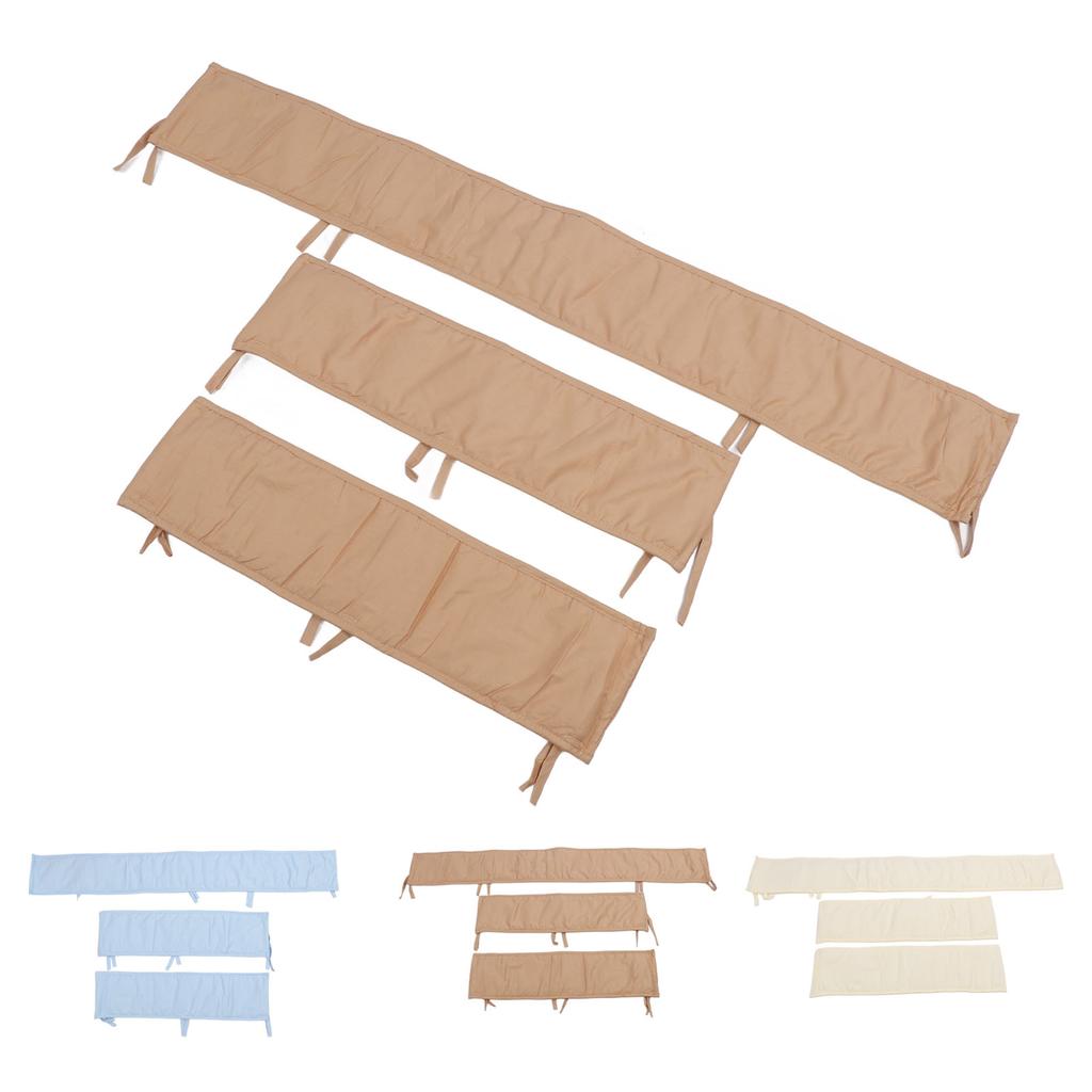 3pcs Cotton Crib Bumper Anti Collision Soft Guard Washable Crib Safe Teething Protector for Cot