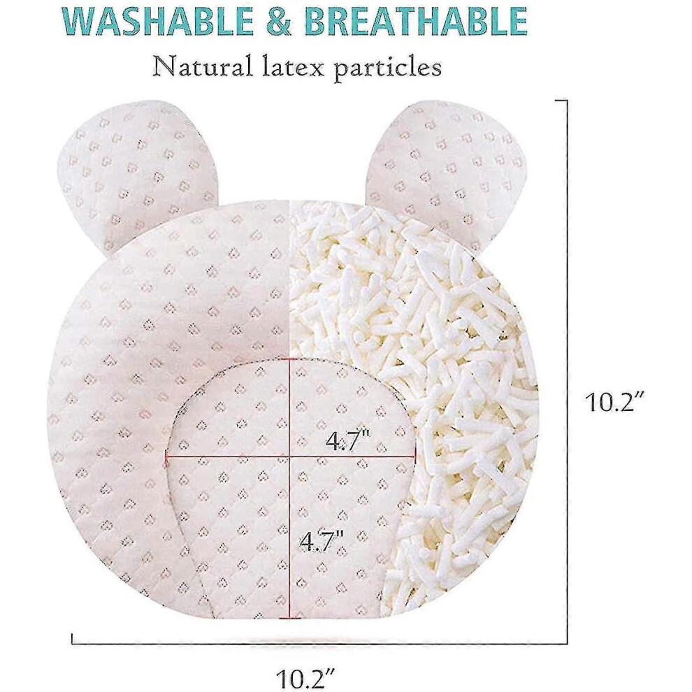 Muitar Soft Baby Nursery Pillows Unisex Newborns Head Shaping Infant Support Sleeping Head Sleep Pillows with Bear Ears