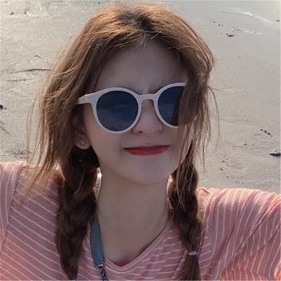 Солнцезащитные очки женские корейские стильные очки ретро круглая оправа солнцезащитные очки защита от ультрафиолета