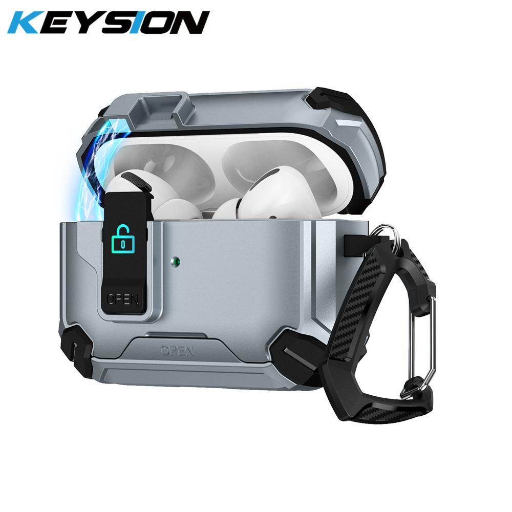 KEYSION Магнитный автоматический переключатель Чехол для наушников для Airpods Pro 3 Pro 2 Ударопрочный Подставка для телефона Чехол для наушников для AirPods 4 3 2 1