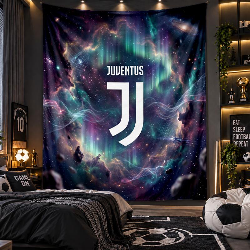 Wall Hanging Tapestry Juventus FC Print Cloth for Living Room Bedroom Home Decor