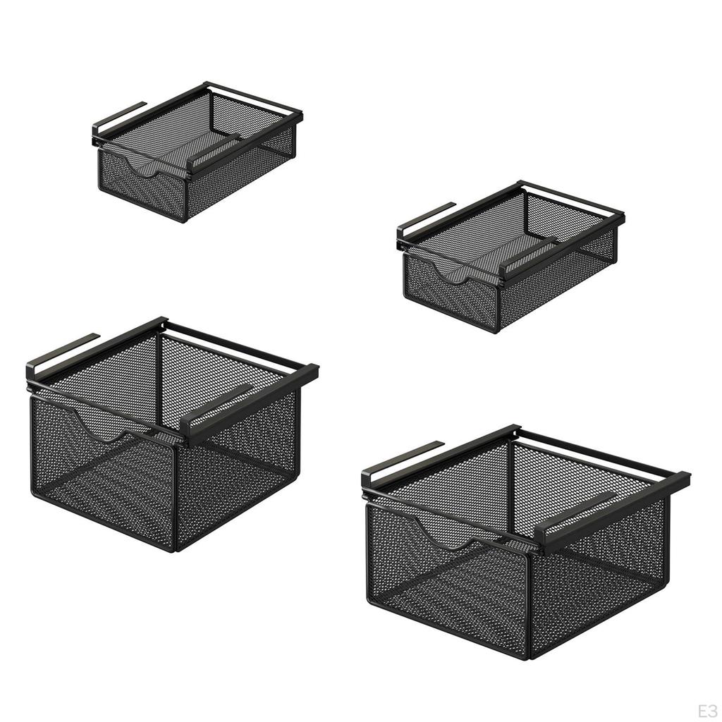 Подвесной выдвижной ящик, Компактный органайзер для хранения из проволочной сетки, экономящий место, для спальни, кухни