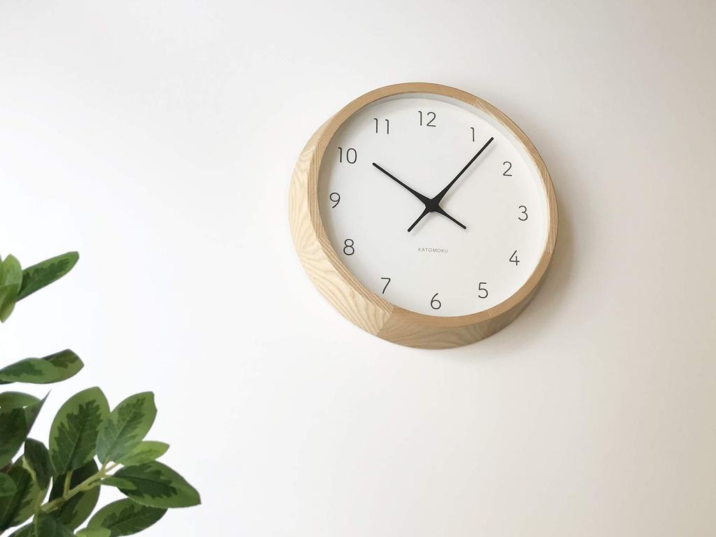 KATOMOKU Muku Clock 7 Natural Continuous Second Hand Movement Controlled km-60NARC 306mm (Radio Clock)