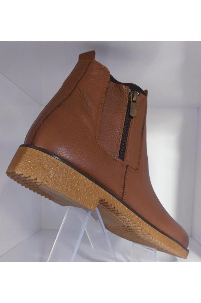 Men's Fashion Genuine Leather Flat Heeled Booties Bootie Thermo Sole Zipper Garnished Chelsea Boots Shoes