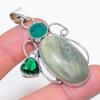 Nephrite, Diopside Handmade 925 Sterling Silver Jewelry Pendant 2.29" P5n80