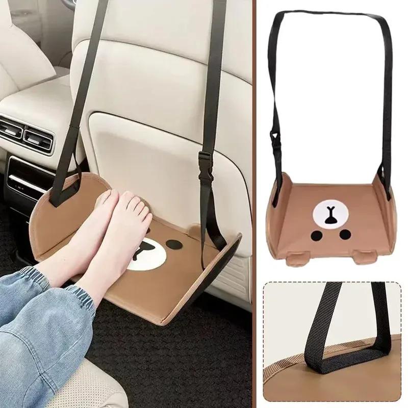 Portable Car Rear Seat Foot Hammock Adjustable Hanging Footrest For Travel Office And Car Interior Comfort Relax Accessory