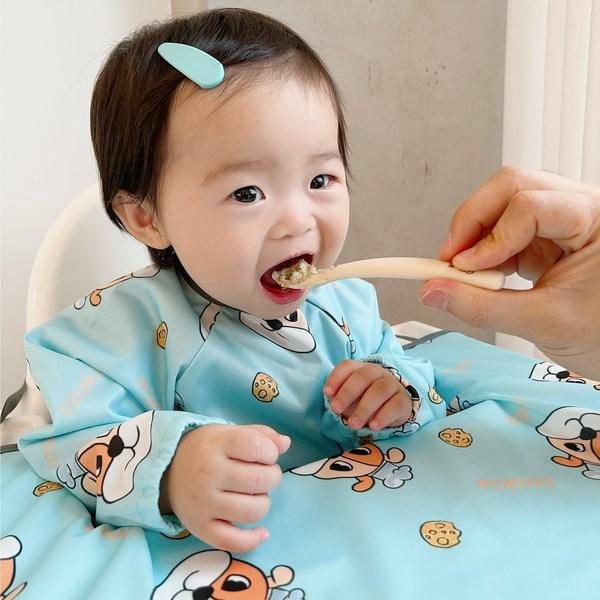 Оригинальный нагрудник Bell Baby для самостоятельного приготовления детского питания с длинными рукавами и полным покрытием, (обновленный) щенок, 1 шт., 1 шт.