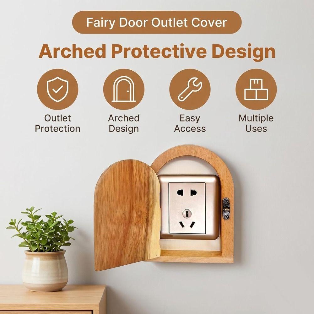 No-Drill Wood Outlet Cover Handmade Light Switch Cover Decorative Wall Outlet Protector Home Decor