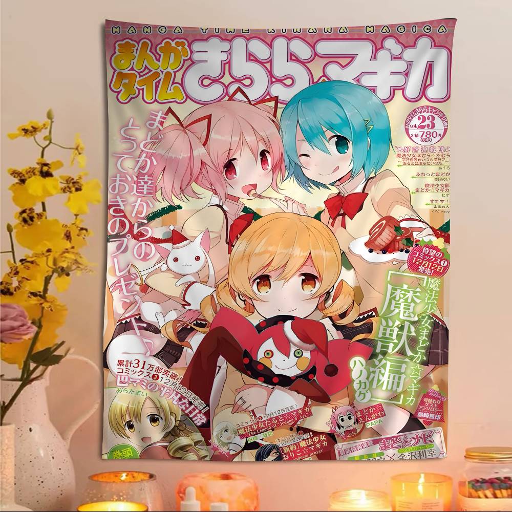 Puella Magi Madoka Magica Печатный Большой Настенный Гобелен Искусство Научная Фантастика Комната Домашний Декор Декор Покрывало