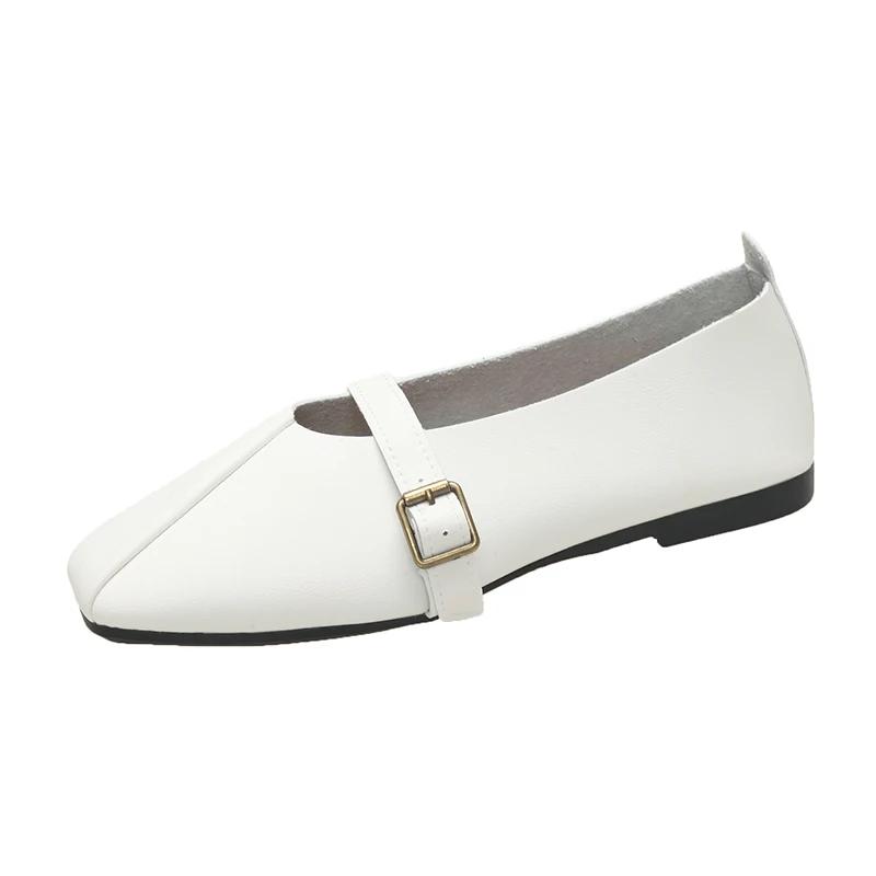 Женская обувь большого размера, весенняя, новая, квадратная, с неглубоким носком, с одинарной подошвой, мягкая, низкая, нескользящая, на плоской подошве