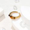 Maillard Tiger's Eye Stone Opening Adjustable Ring Women's Niche High-end Ins Wind Ring Plain Ring Titanium Steel Jewelry