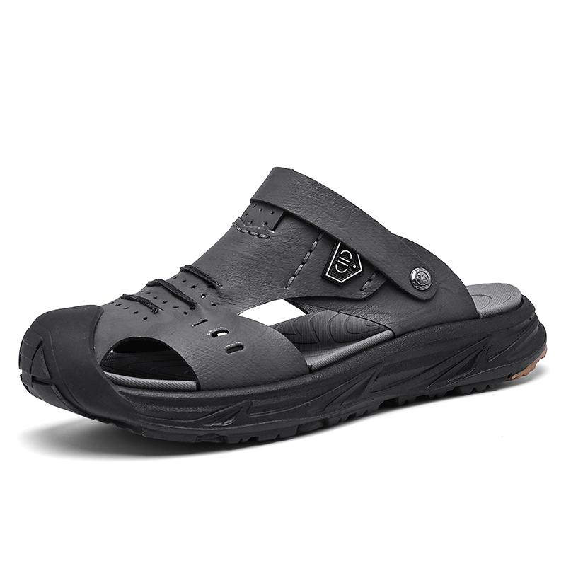 Дышащие вентилируемые мужские тапочки Мягкая подошва Противоскользящие Повседневные Модные туфли Для отцов среднего возраста ПВХ материал Мягкая толстая подошва