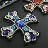 1pcs Handmade Rhinestone Beaded Patches Cross Sew On Beaded Patch Applique for Clothing