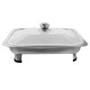 Rectangular Stainless Steel Dinner Plate Food Tray Buffet Serving Dish Steam Table Holder Plastic Cover Kitchen