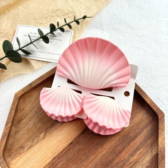 3 шт./компл. заколка для волос в форме ракушки с градиентным цветом, матовая заколка для волос большого размера, зажим для волос на затылке, аксессуары для волос