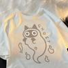 Футболка с короткими рукавами Ghost Cat для женщин, оригинальная японская модная брендовая пара, прозрачная, Ghost Cat
