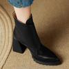 Sexy Pointed Toe High Heels Ankle Snow Boots Women Chunky Shoes Brand Winter 2025 Trend Chelsea Leather Shoes Fad Botas Mujer
