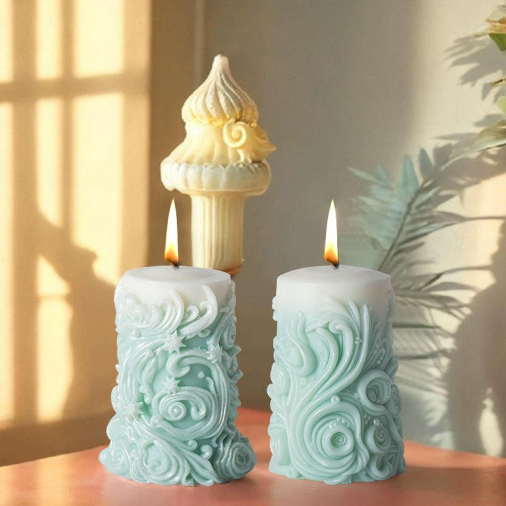 3D форма для свечи-столба, инструмент для изготовления ароматических свечей, силиконовая форма для свадебного декора, рельефный гипсовый цветок, подарки на день рождения