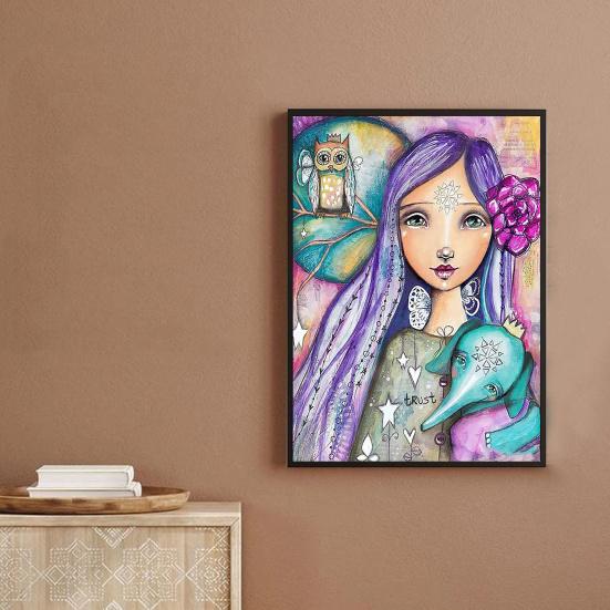 DIY 5D набор для рисования горным хрусталем красочная смола девушка узор горный хрусталь искусство для взрослых и детей яркий цвет горный хрусталь рисунок домашний декор