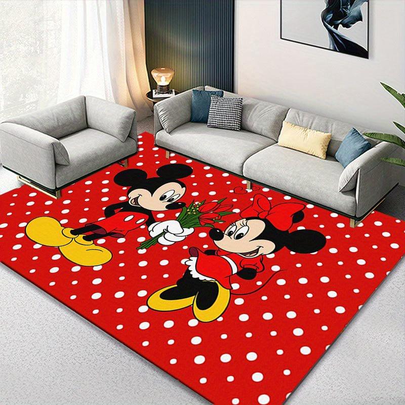 1 шт. Ковер с рисунком Микки Мауса и Минни от Disney, Коврик для зоны, Нескользящий ковер, Коврик для пола, стирающийся вручную, Подходит для гостиной, спальни, Декор для дома