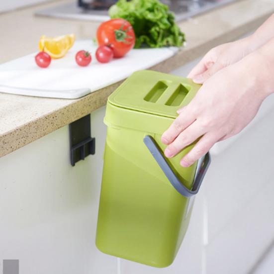 Kitchen Trash Can Hanging Organic Waste Bin Large Capacity Compact Design Bathroom Garbage Bin Container with Lid