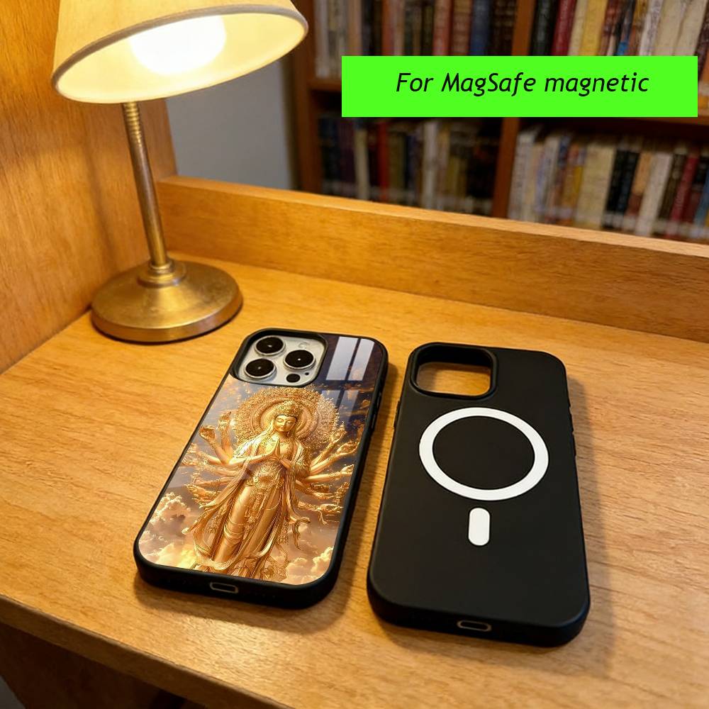 Avalokiteshvara Phone Case For iPhone17,16,15,14,13,12,11 Plus,Pro Magnetic with Magsafe Wireless Charging