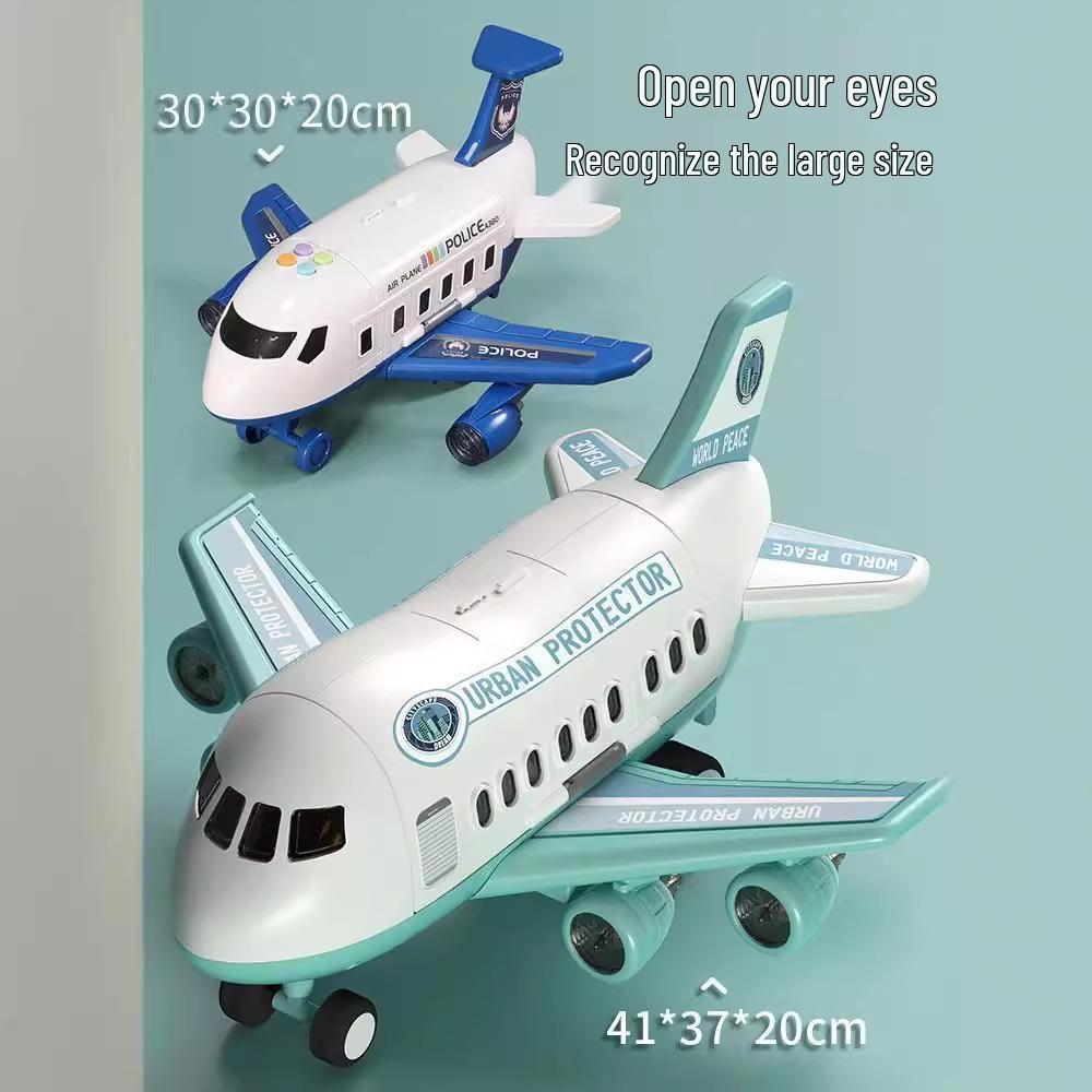 Extra Large Transforming Airplane Toy with Music and Storage Features for Kids