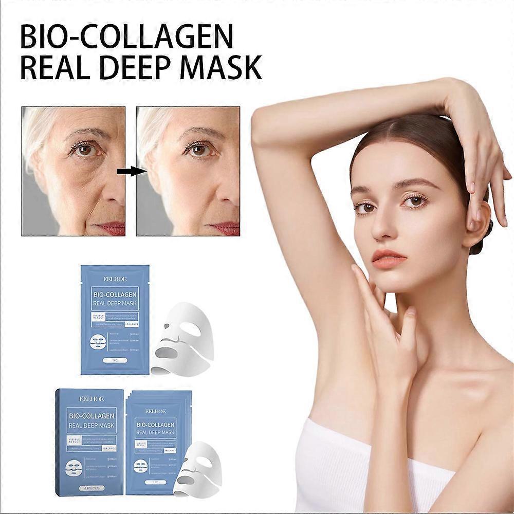 Bio Collagen Real Deep Mask Shrink Pores Deep Hydrating Overnight Face Mask Moisturizing Refreshing Brightening Face Skin Care