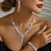Bridal Suit, Jewelry, Stud Earrings, Necklace, Bracelet, Three-piece Set, New Wedding Evening Dress with Women's Suit.