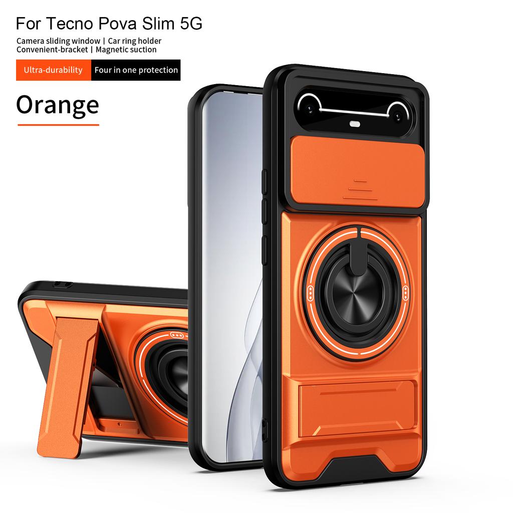 Для Tecno Pova Тонкий чехол Tecno Spark Тонкая крышка Магнитный складной держатель Magsafe Военная броня Защитная крышка для камеры