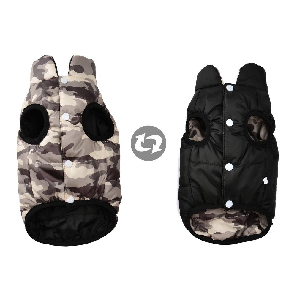 Reversible Camouflage Vest for Pomeranian & Bichon: Small Dog Winter Coat