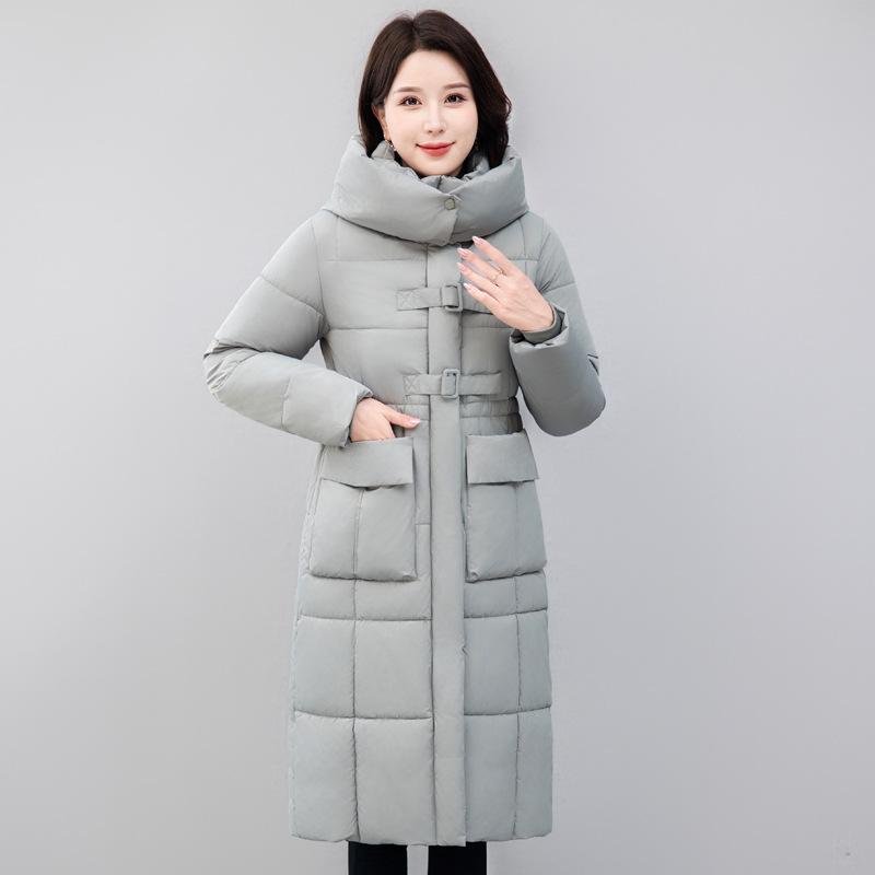 Пуховая хлопковая одежда женская средняя и длинная выше колена модная иностранная новая зимняя женская хлопковая одежда куртка