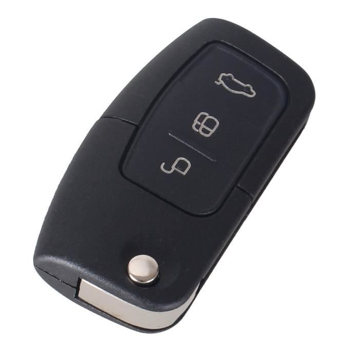 Key Shell for Ford C Max Fiesta Focus Ka Mondeo - 3-Button Remote Key Fob Blade Phonillico®