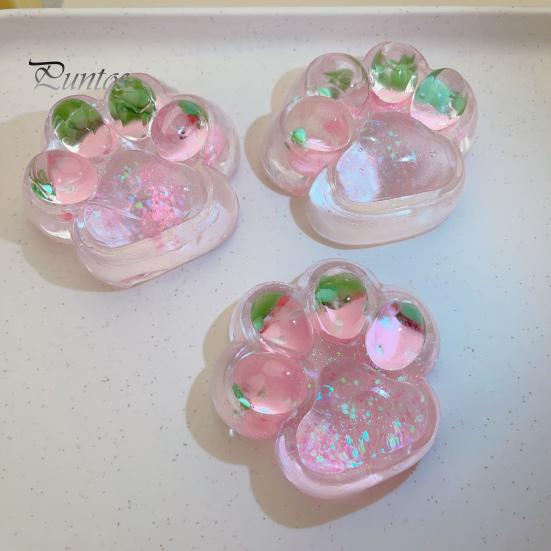 Игрушка-лапка для кошки в виде розовой клубники, игрушка-лапка для снятия стресса, сенсорная игрушка для детей, подростков и взрослых, мягкая игрушка-лапка для снятия стресса из термопластичной резины