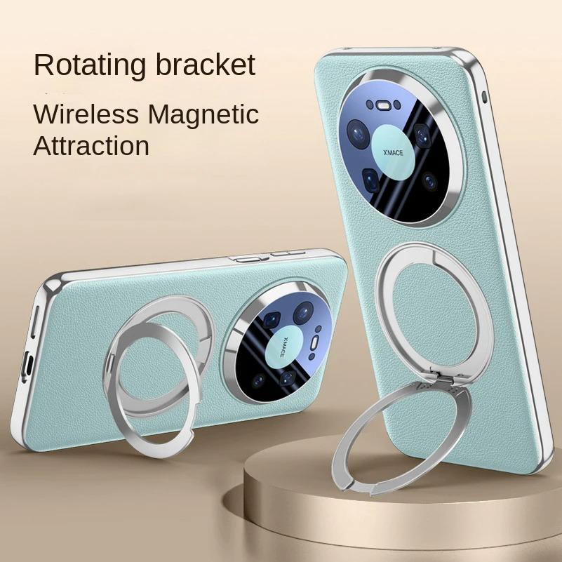 New Rotatable Metal Magnetic Bracket Holder Lens film protection Case For Huawei Mate 80 Pro Max 80 RS mate80 pro Slim Leather Cover