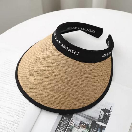 Женская летняя шляпа от солнца, пустой купол с большими полями, пляжная шляпа от солнца, повязка на голову, дизайнерская солнцезащитная шляпа, модный аксессуар